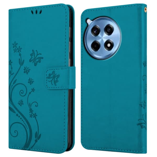 OnePlus 12R Skal Fodral i blomdesign Mobilskydd Case Cover med magnetisk stängning, ståfunktion och kortplatser