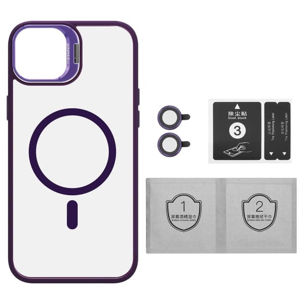 iPhone 14 Deksel kompatibel med MagSafe og stativfunksjon inkl. beskyttelse av kameralinsen case cover