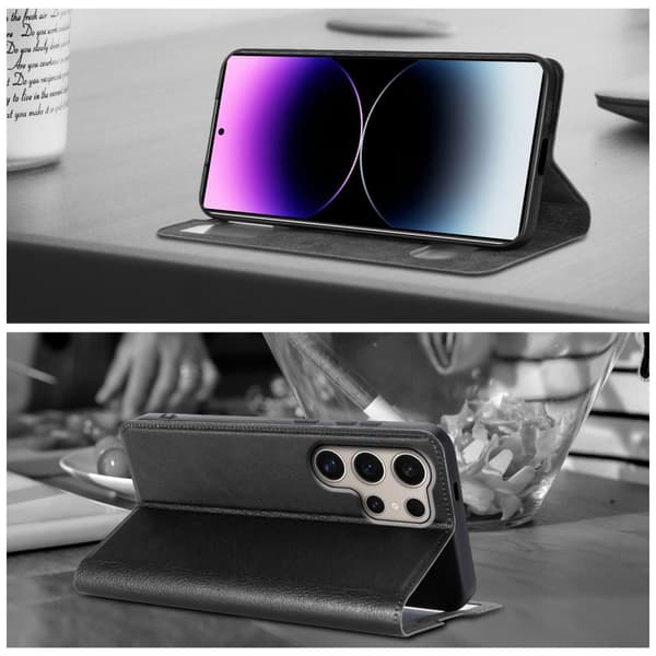 Samsung Galaxy S24 ULTRA Skal Plånboksfodral Fodral Case med magnetisk stängning, ståfunktion och 2 visningsfönster