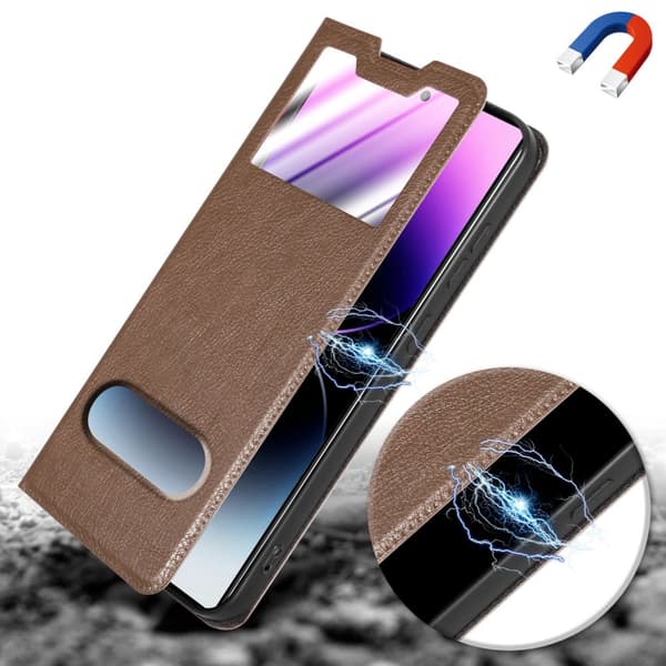 Samsung Galaxy S24 ULTRA Skal Plånboksfodral Fodral Case med magnetisk stängning, ståfunktion och 2 visningsfönster