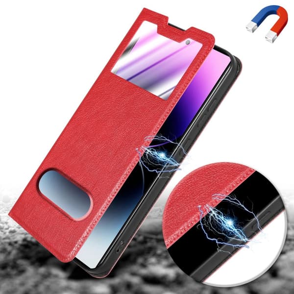Samsung Galaxy S24 ULTRA Skal Plånboksfodral Fodral Case med magnetisk stängning, ståfunktion och 2 visningsfönster
