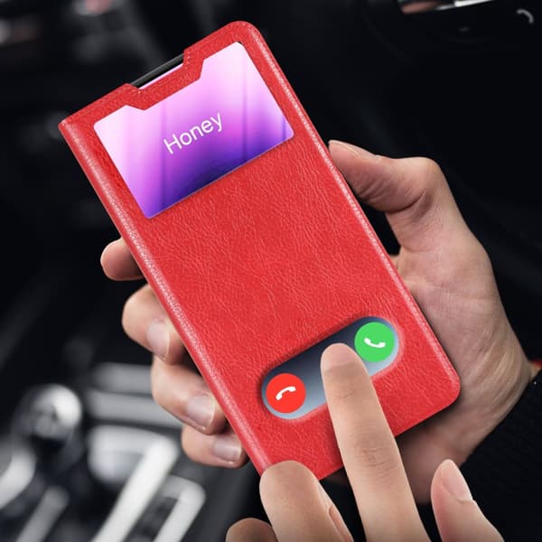 Deksel til Samsung Galaxy S24 ULTRA Lommebokdeksel med magnetisk lukking, stativfunksjon og 2 visningsvinduer