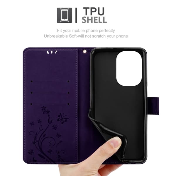 Deksel til OnePlus Nord 3 5G Lommebokdeksel i blomster design med magnetisk lukking, stativfunksjon og kortplasser