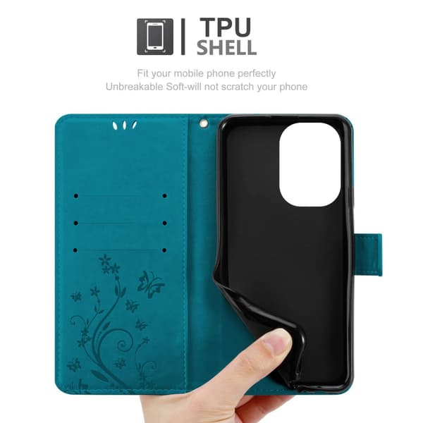 Deksel til OnePlus Nord 3 5G Lommebokdeksel i blomster design med magnetisk lukking, stativfunksjon og kortplasser