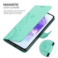 Miniatyrbild 8 av 11: Samsung Galaxy A55 Skal Fodral i blomdesign Mobilskydd Case Cover med magnetisk stängning, ståfunktion och kortplatser