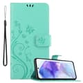 Miniatyrbild 2 av 11: Samsung Galaxy A55 Skal Fodral i blomdesign Mobilskydd Case Cover med magnetisk stängning, ståfunktion och kortplatser
