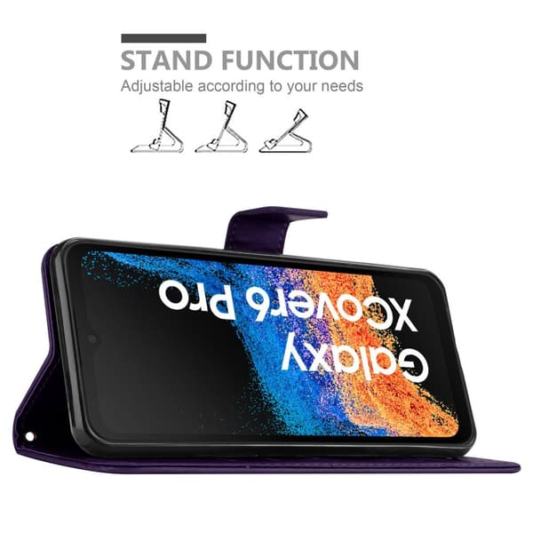 Samsung Xcover 6 Pro Skal Fodral i blomdesign Mobilskydd Case Cover med magnetisk stängning, ståfunktion och kortplatser
