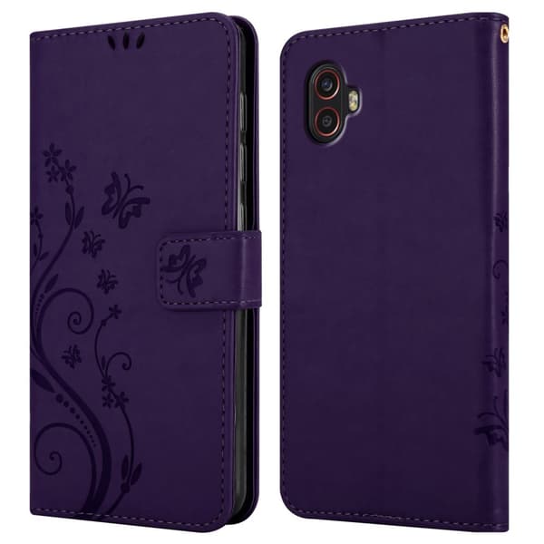 Samsung Xcover 6 Pro Skal Fodral i blomdesign Mobilskydd Case Cover med magnetisk stängning, ståfunktion och kortplatser