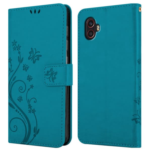 Samsung Xcover 6 Pro Skal Fodral i blomdesign Mobilskydd Case Cover med magnetisk stängning, ståfunktion och kortplatser