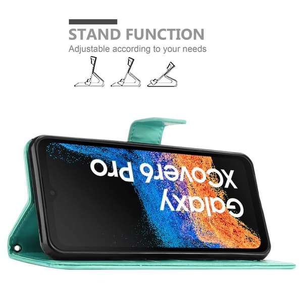 Samsung Xcover 6 Pro Skal Fodral i blomdesign Mobilskydd Case Cover med magnetisk stängning, ståfunktion och kortplatser