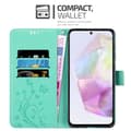 Miniatyrbilde 2 av 6: Deksel til Samsung Galaxy A35 Lommebokdeksel i blomster design med magnetisk lukking, stativfunksjon og kortplasser