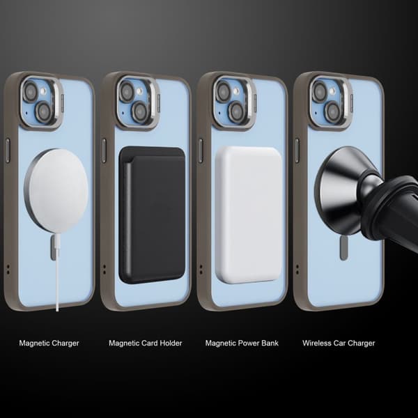 iPhone 15 Skal Fodral kompatibelt med MagSafe stativfunktion inklusive kameralinsskydd