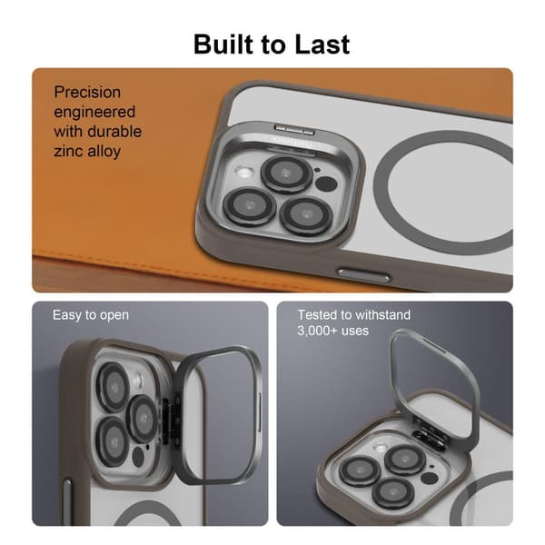 iPhone 14 PRO Deksel kompatibel med MagSafe og stativfunksjon inkl. beskyttelse av kameralinsen case cover