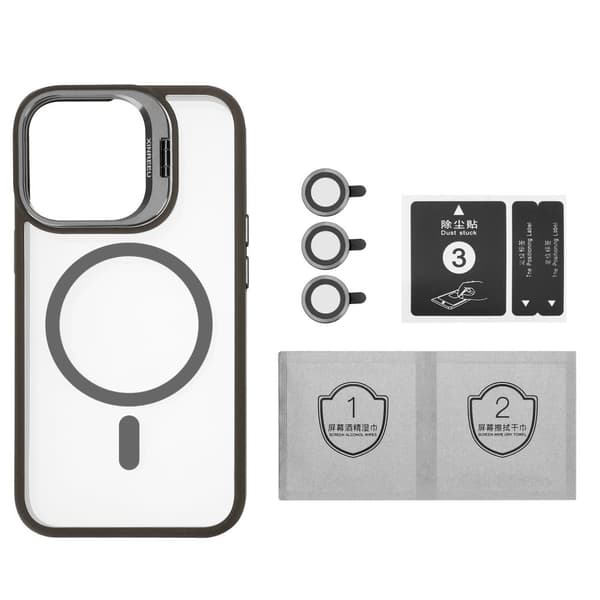 iPhone 14 PRO Deksel kompatibel med MagSafe og stativfunksjon inkl. beskyttelse av kameralinsen case cover