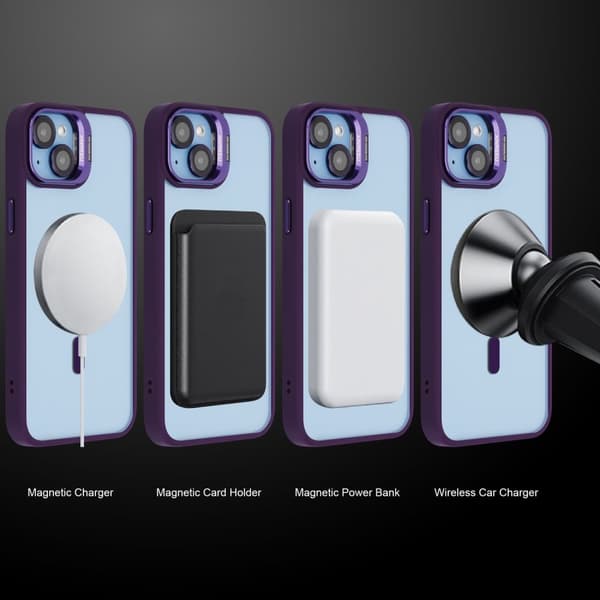 iPhone 14 PLUS Skal Fodral kompatibelt med MagSafe stativfunktion inklusive kameralinsskydd