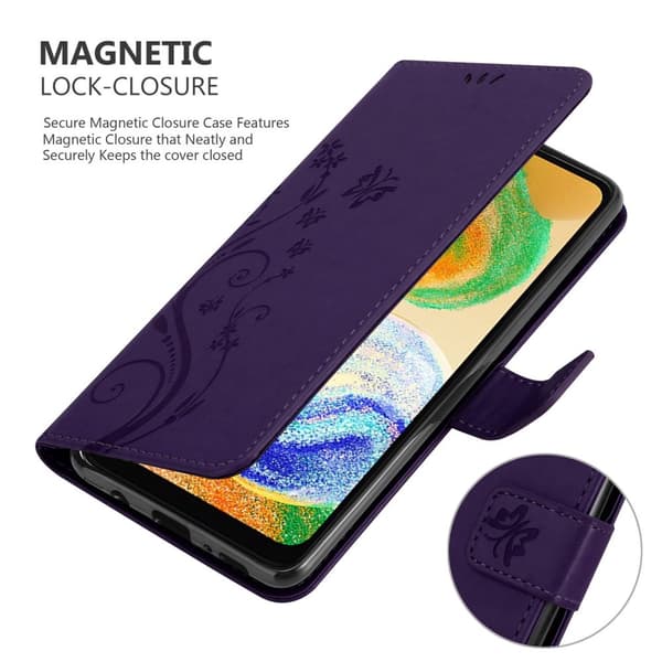 Deksel til Samsung Galaxy A04s / A13 5G / M13 5G Lommebokdeksel i blomster design med magnetisk lukking, stativfunksjon og kortplasser