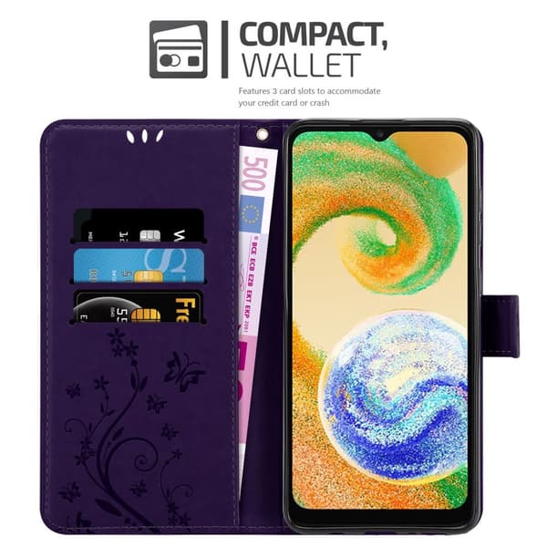 Deksel til Samsung Galaxy A04s / A13 5G / M13 5G Lommebokdeksel i blomster design med magnetisk lukking, stativfunksjon og kortplasser