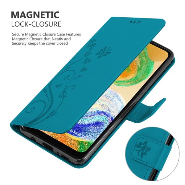 Deksel til Samsung Galaxy A04s / A13 5G / M13 5G Lommebokdeksel i blomster design med magnetisk lukking, stativfunksjon og kortplasser