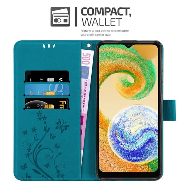 Deksel til Samsung Galaxy A04s / A13 5G / M13 5G Lommebokdeksel i blomster design med magnetisk lukking, stativfunksjon og kortplasser
