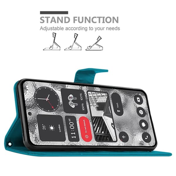Nothing 2 Skal Fodral i blomdesign Mobilskydd Case Cover med magnetisk stängning, ståfunktion och kortplatser