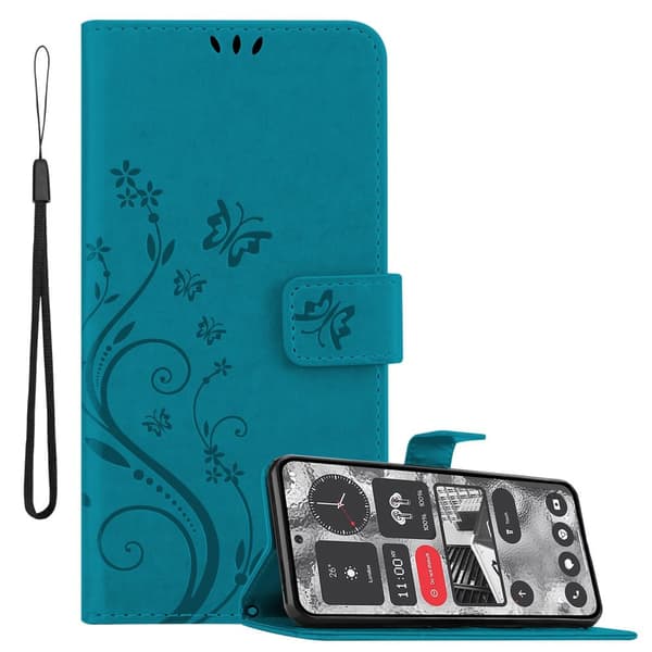 Nothing 2 Skal Fodral i blomdesign Mobilskydd Case Cover med magnetisk stängning, ståfunktion och kortplatser