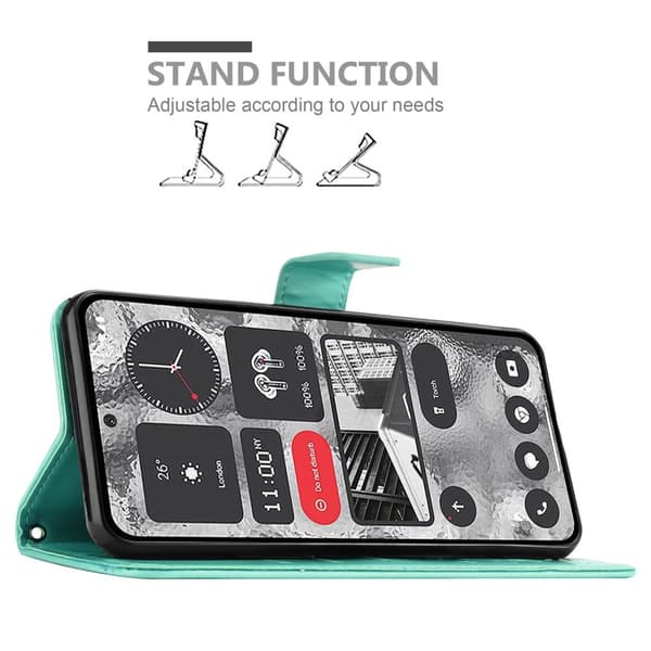 Nothing 2 Skal Fodral i blomdesign Mobilskydd Case Cover med magnetisk stängning, ståfunktion och kortplatser