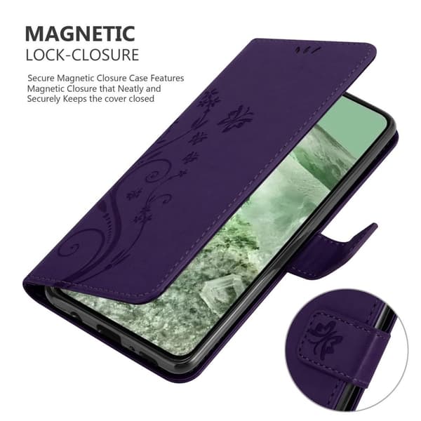 Google Pixel 8 Skal Fodral i blomdesign Mobilskydd Case Cover med magnetisk stängning, ståfunktion och kortplatser