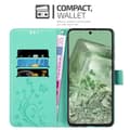 Miniatyrbild 2 av 6: Google Pixel 8 Skal Fodral i blomdesign Mobilskydd Case Cover med magnetisk stängning, ståfunktion och kortplatser