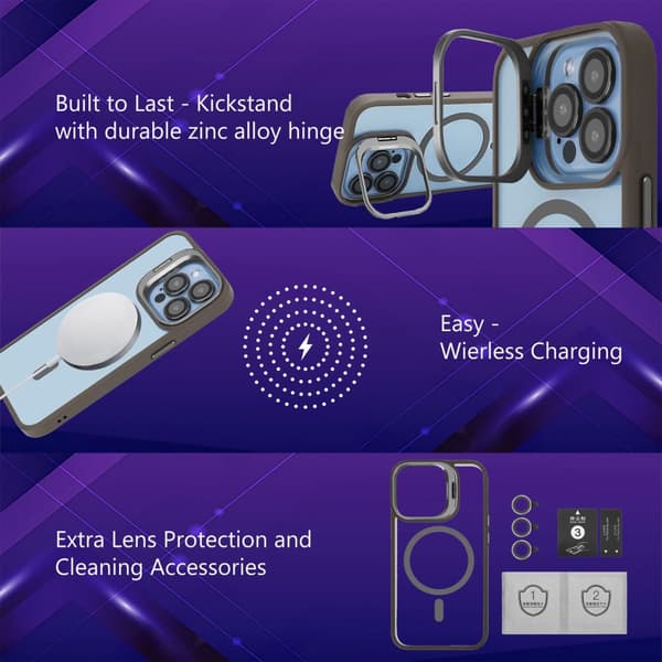 iPhone 13 PRO Skal Fodral kompatibelt med MagSafe stativfunktion inklusive kameralinsskydd