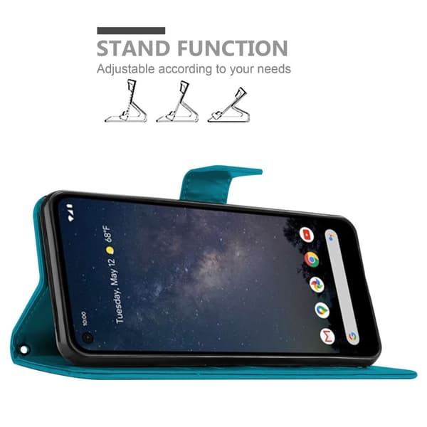 Deksel til Google PIXEL 4A Lommebokdeksel i blomster design med magnetisk lukking, stativfunksjon og kortplasser