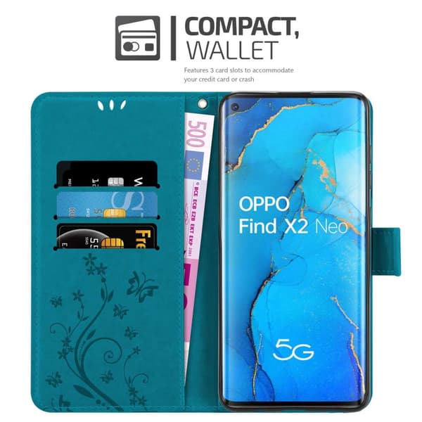 Oppo FIND X2 NEO Pungetui Cover Blomster ()