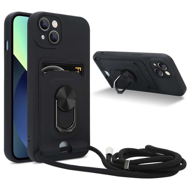 iPhone 14 PLUS Etui Kæde Cover(Sort)