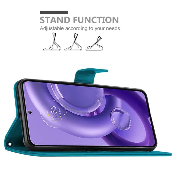 Motorola EDGE 30 NEO Skal Fodral i blomdesign Mobilskydd Case Cover med magnetisk stängning, ståfunktion och kortplatser