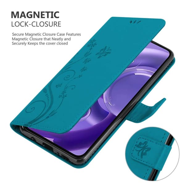 Motorola EDGE 30 NEO Skal Fodral i blomdesign Mobilskydd Case Cover med magnetisk stängning, ståfunktion och kortplatser
