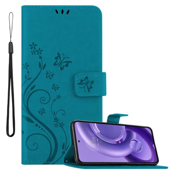 Motorola EDGE 30 NEO Skal Fodral i blomdesign Mobilskydd Case Cover med magnetisk stängning, ståfunktion och kortplatser
