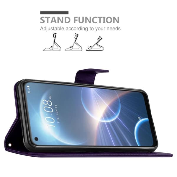 HTC Desire 22 PRO Pungetui Cover Blomster ()