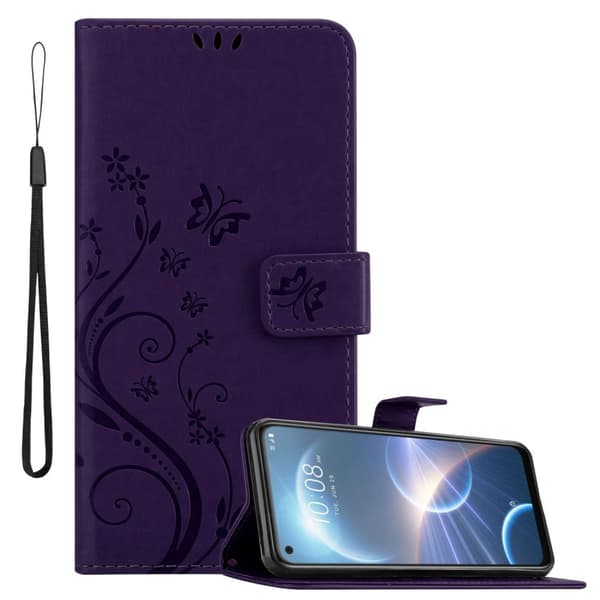 HTC Desire 22 PRO Pungetui Cover Blomster ()