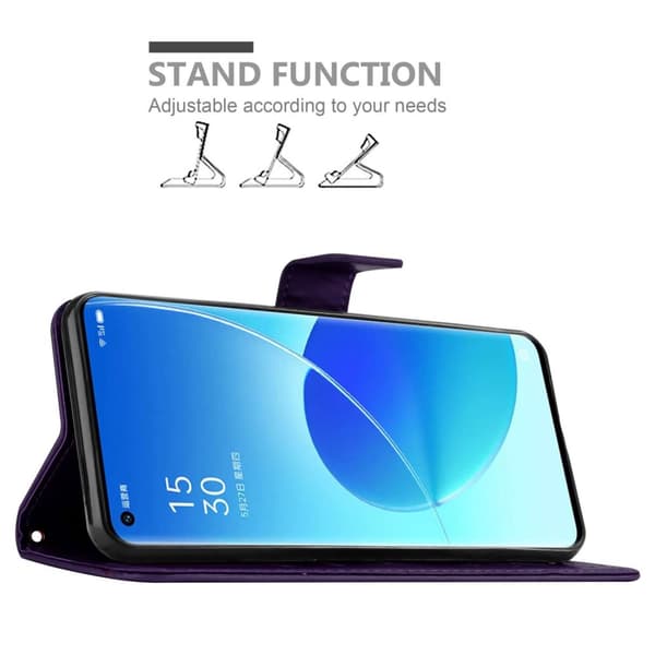 Oppo Reno6 PRO 5G Skal Fodral i blomdesign Mobilskydd Case Cover med magnetisk stängning, ståfunktion och kortplatser