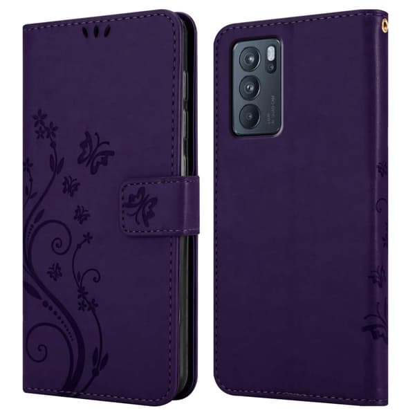 Oppo Reno6 PRO 5G Skal Fodral i blomdesign Mobilskydd Case Cover med magnetisk stängning, ståfunktion och kortplatser
