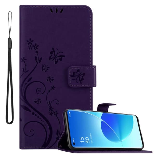 Oppo Reno6 PRO 5G Skal Fodral i blomdesign Mobilskydd Case Cover med magnetisk stängning, ståfunktion och kortplatser