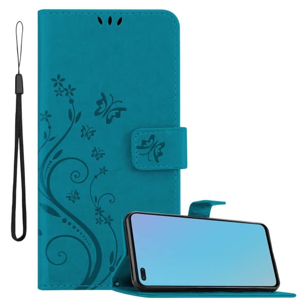 OnePlus Nord Pungetui Cover Blomster () Blå