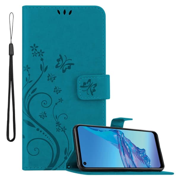 Oppo A53s Skal Fodral i blomdesign Mobilskydd Case Cover med magnetisk stängning, ståfunktion och kortplatser