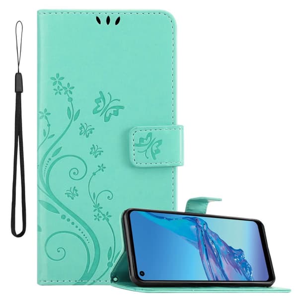 Oppo A53s Skal Fodral i blomdesign Mobilskydd Case Cover med magnetisk stängning, ståfunktion och kortplatser