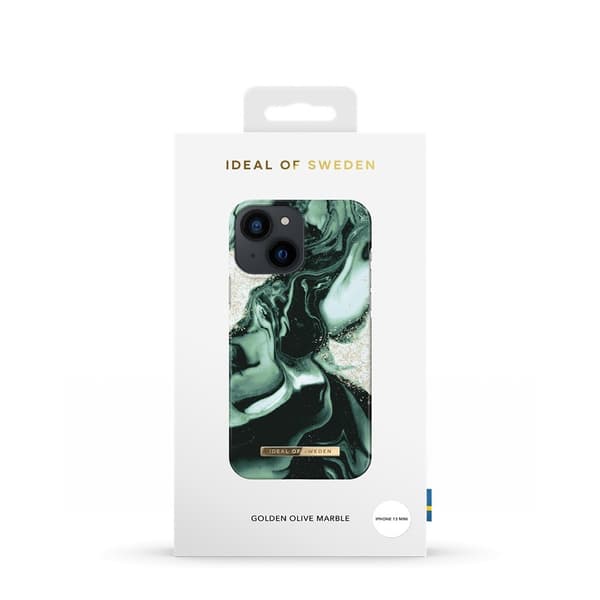 Ideal of Sweden iPhone 13 Mini Deksel Fashion Case Golden Olive Marble