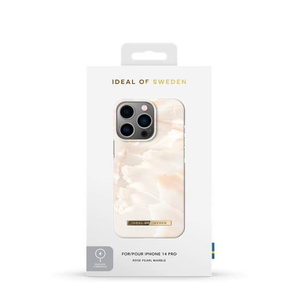 Ideal of Sweden iPhone 14 Pro Skal Fashion Case MagSafe Rose Pearl Marble