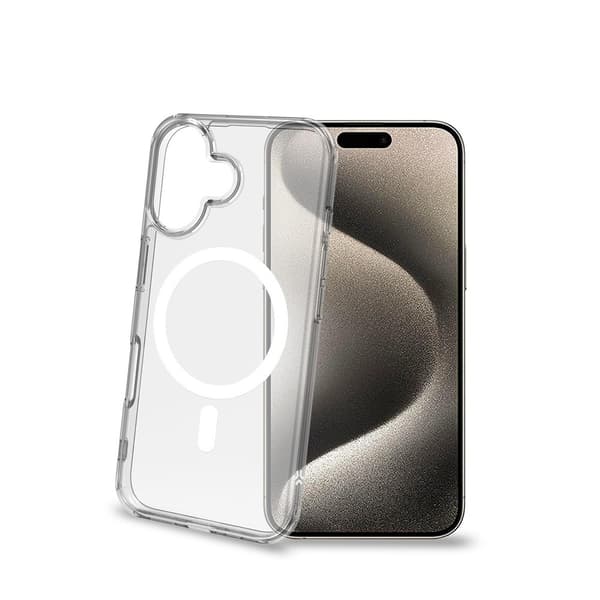 Celly iPhone 16 Plus Kuori GELSKINMAG Kirkas Valkoinen