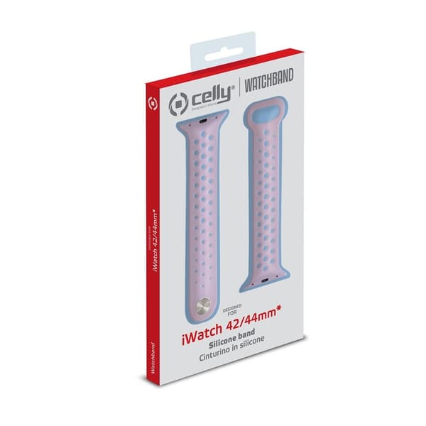 Celly Apple Watch 44/45/46mm Ranneke Watchband Vaaleanpunainen