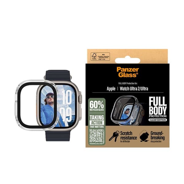 PanzerGlass Apple Watch Ultra 1/2 49mm Kuori Näytönsuoja Full Body Protection Läpinäkyvä