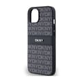 Miniatyrbild 6 av 6: DKNY Leather Mono Stripe &amp; Metal Logo - Fodral för iPhone 15/14/13 (svart)
