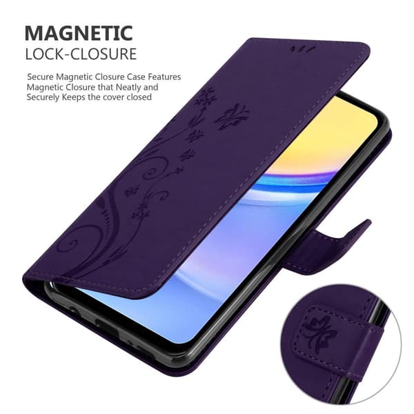 Samsung Galaxy A15 Skal Fodral i blomdesign Mobilskydd Case Cover med magnetisk stängning, ståfunktion och kortplatser